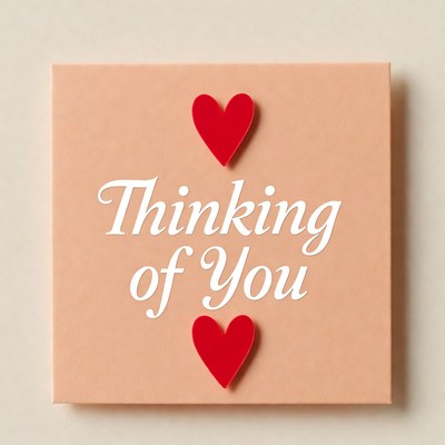 Thinking of You Card with Hearts