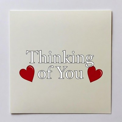 Thinking of You Card with Hearts
