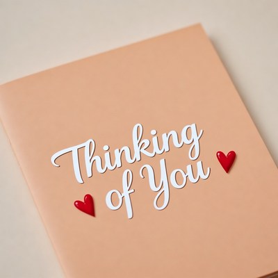 Thinking of You Card with Hearts
