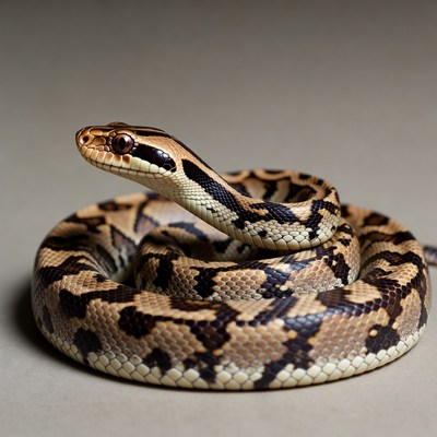 Coiled Albino Corn Snake