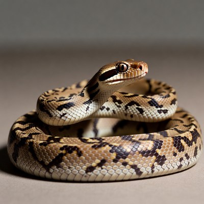 Coiled ball python snake