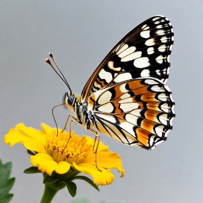 Butterfly on yellow flower
