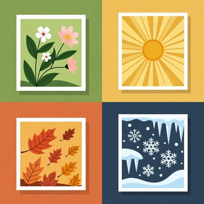 Four Seasons Clipart Icons