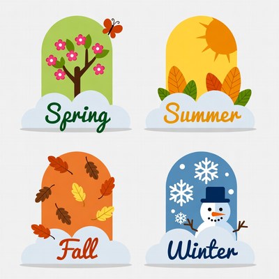 Four Seasons Clipart Icons