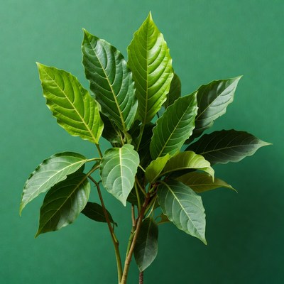Green coffee plant leaves