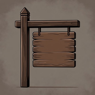 Wooden Blank Sign Post