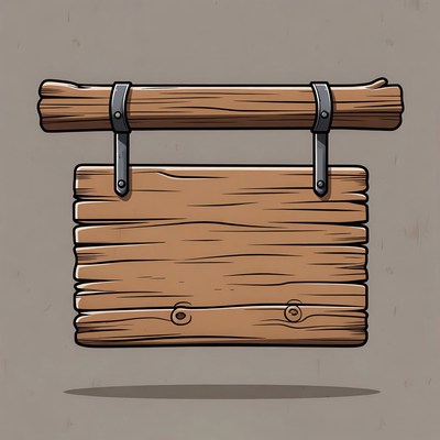 Blank Wooden Sign Hanging