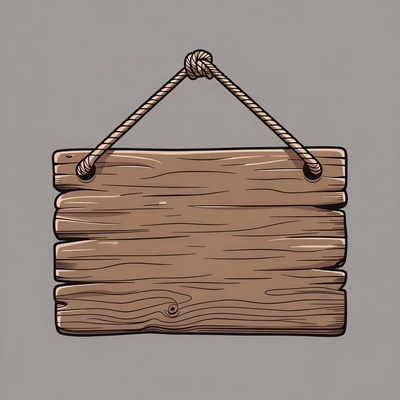 Blank wooden sign hanging