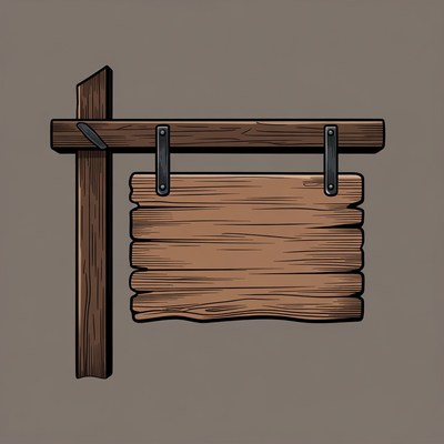 Blank wooden sign illustration