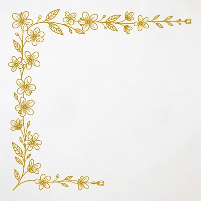 Gold Floral Corner Border