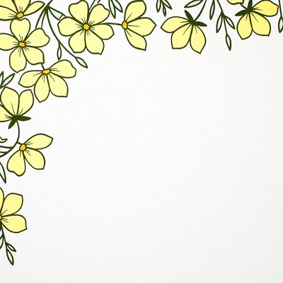Yellow Flowers Corner Border Illustration