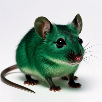 Green mouse on white background