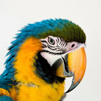 Close-up blue and gold macaw parrot