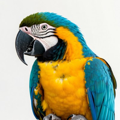 Colorful Blue-and-Yellow Macaw Parrot