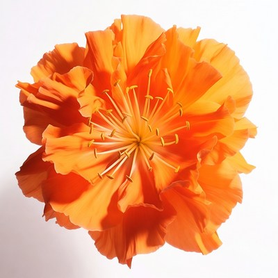 Orange Flower on White Background