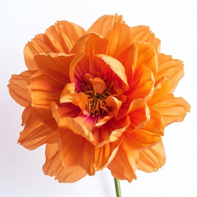 Orange Dahlia Flower on White Background