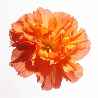Orange Ranunculus Flower Isolated