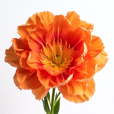 Orange Dahlia Flower on White Background