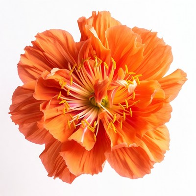 Orange Flower on White Background