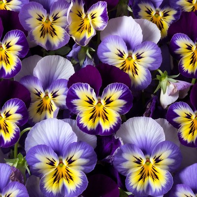 Vibrant Purple and Yellow Pansy Flowers