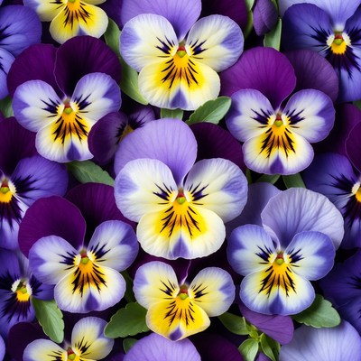 Purple and Yellow Pansy Flowers
