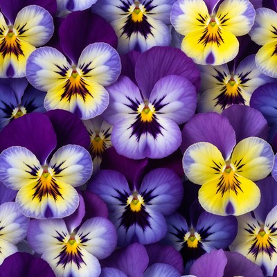 Purple and Yellow Pansy Flowers