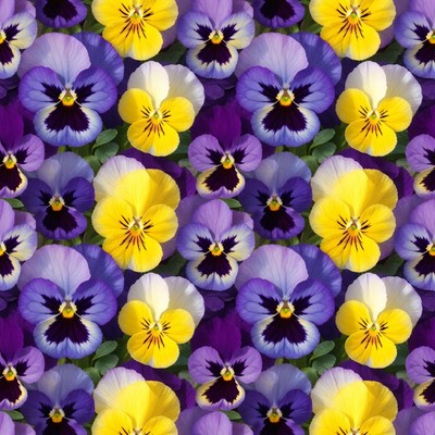 Purple and Yellow Pansy Flowers