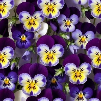 Purple and Yellow Pansy Flowers