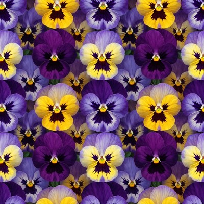 Purple and Yellow Pansy Flowers Pattern