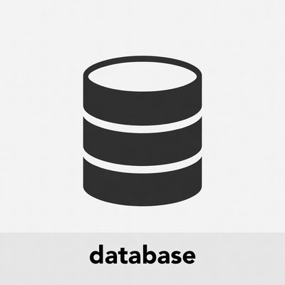 Black Database Icon