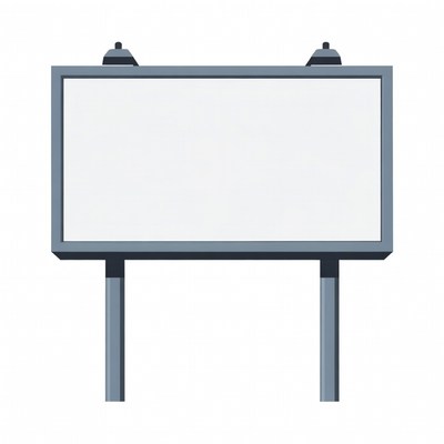 Blank billboard with lights