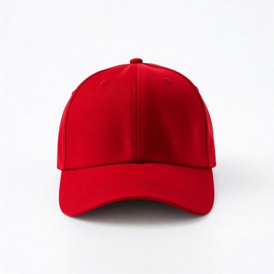 Red Baseball Cap on White Background