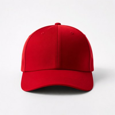 Red Baseball Cap Front View
