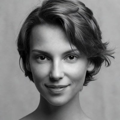 Woman with short wavy hair