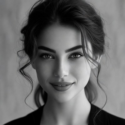 Beautiful woman with wavy updo