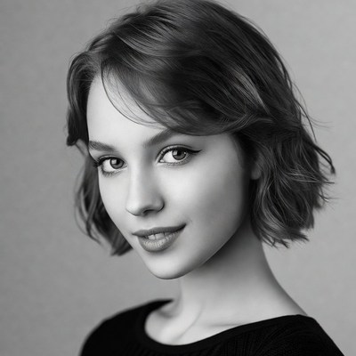 Woman with short wavy hair