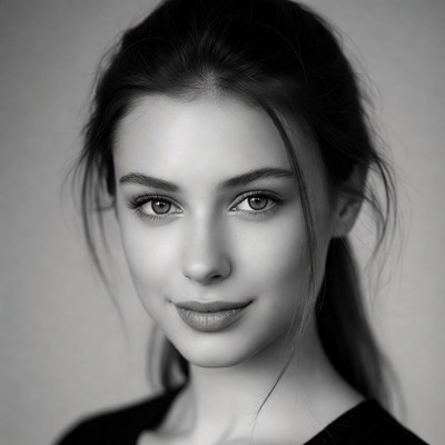 Beautiful woman with ponytail close-up