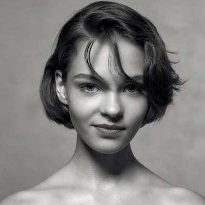 Young woman with short black hair