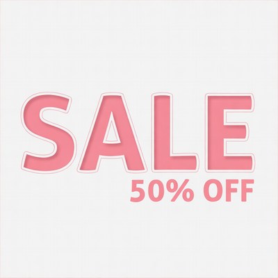 50% Off Pink Sale Sign