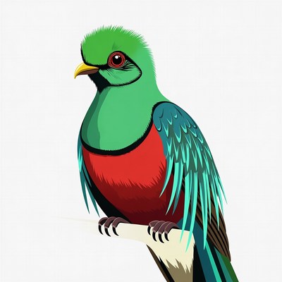 Colorful Quetzal Bird Illustration