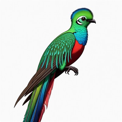 Colorful Resplendent Quetzal Bird