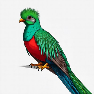Colorful Quetzal Bird Illustration