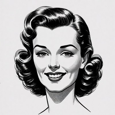 Vintage smiling woman portrait
