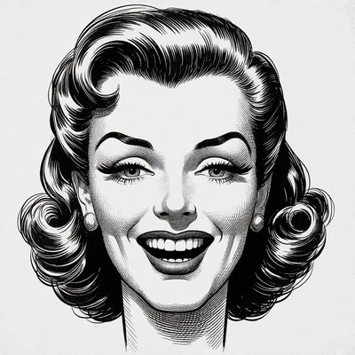 Vintage smiling woman portrait