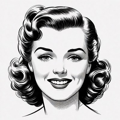 Vintage Pin-Up Woman Portrait