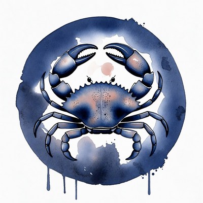Blue Crab Watercolor Illustration