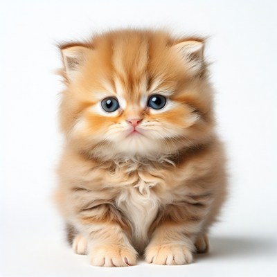 Cute orange kitten sitting