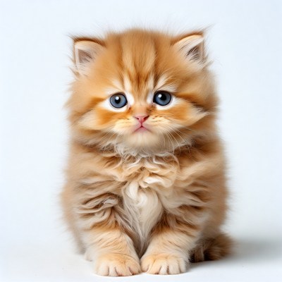 Cute orange kitten with blue eyes