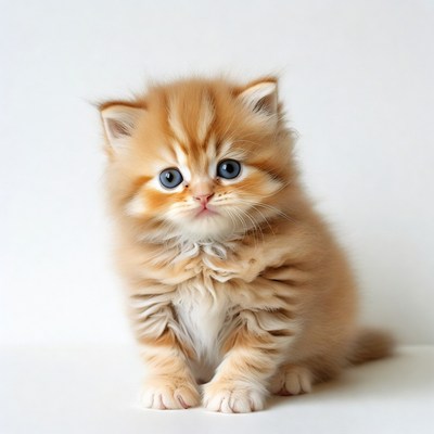 Cute orange kitten sitting