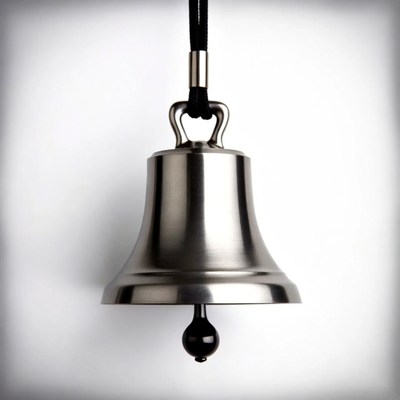 Shiny silver bell hanging